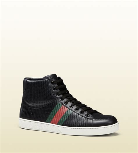 gucci high-top sneakers black|authentic gucci sneakers for men.